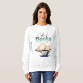 Vintage Bücher und Kaffee-Lover Sweatshirt (Vorne ganz)