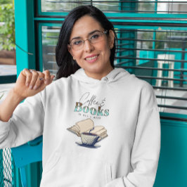 Vintage Bücher und Kaffee | Über Sie nachdenken Hoodie