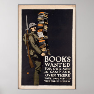 Vintage Bücher wollten Plakat