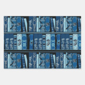 Vintage Bücherregale Geschenkpapier Set (Vorderseite)