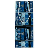 Vintage Bücherregale Geschenktüte Für Weinflaschen (Rückseite)