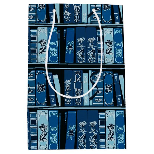 Vintage Bücherregale Mittlere Geschenktüte (Vorderseite)