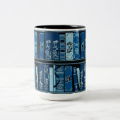 Vintage Bücherregale Zweifarbige Tasse (Mittel)