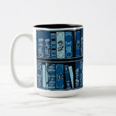 Vintage Bücherregale Zweifarbige Tasse (Links)