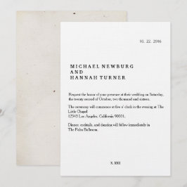 Vintage Buchhochzeit Einladung