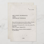 Vintage Buchhochzeit Einladung (Vorne/Hinten)