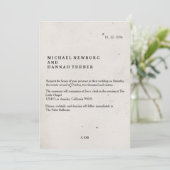 Vintage Buchhochzeit Einladung (Stehend Vorderseite)