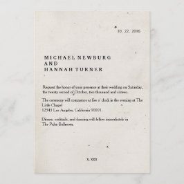 Vintage Buchhochzeit Einladung