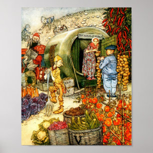 Vintage-Buchillustration Poster