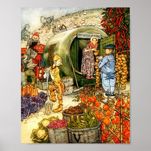 Vintage-Buchillustration Poster (Vorne)