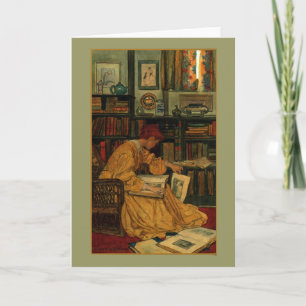 Vintage Buchliebhaber Kunstprint   Art Nouveau Fra Karte