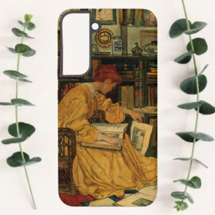 Vintage Buchliebhaber Kunstprint   Art Nouveau Fra Samsung Galaxy Hülle