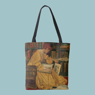 Vintage Buchliebhaber Kunstprint   Art Nouveau Fra Tasche