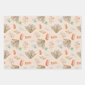 Vintage Buchliebhaber Umschlagpapier Set 3 Geschenkpapier Set (Vorderseite)