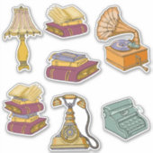 Vintage Buchschrift Aufkleber (Vorderseite)