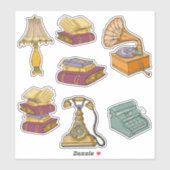 Vintage Buchschrift Aufkleber (Blatt)