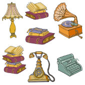 Vintage Buchschrift Aufkleber