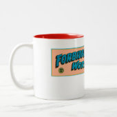 VINTAGE BUCHSEITE 1965 COMIC ART ZWEIFARBIGE TASSE (Links)