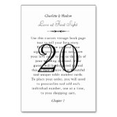 Vintage Buchseite Personalisierte Liebe Hochzeit Tischnummer (Vorderseite)