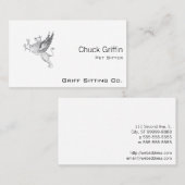 Vintage Buchstabe-Presse-Greif-Linie Kunst Visitenkarte (Vorne/Hinten)