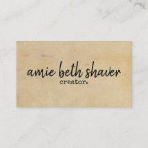 Vintage Buchstabegeschäftskarte