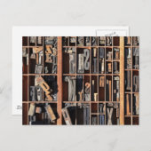 Vintage Buchstabenblöcke Postkarte (Vorne/Hinten)