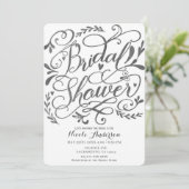 Vintage Buchstabenkombination Brautparty Einladung (Stehend Vorderseite)