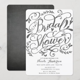 Vintage Buchstabenkombination Brautparty Einladung