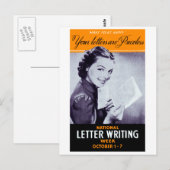 Vintage Buchstabenschrift Postkarte (Vorne/Hinten)