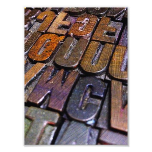 Vintage Buchstabentextur Fotodruck (Vorne)