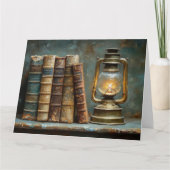 Vintage Buchstapelmalerei Antike Bibliothekswand Karte (Vorderseite)