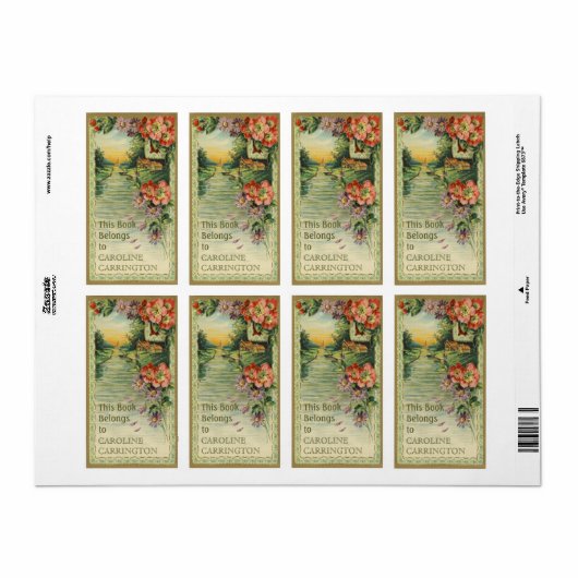 Vintage Buchzeichen-Labels (Vorne)