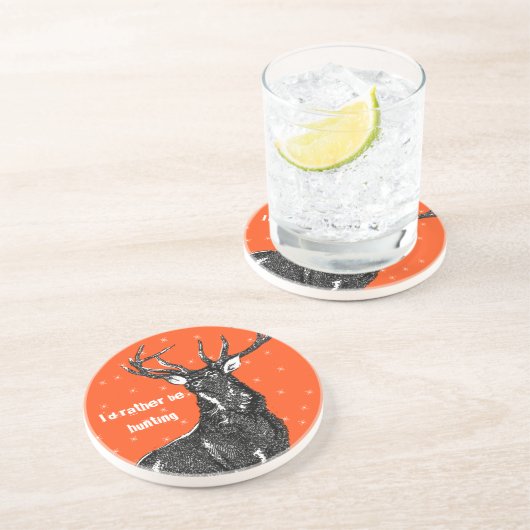 Vintage Buck Coaster I'd Rather be Hunting Untersetzer (Seite)