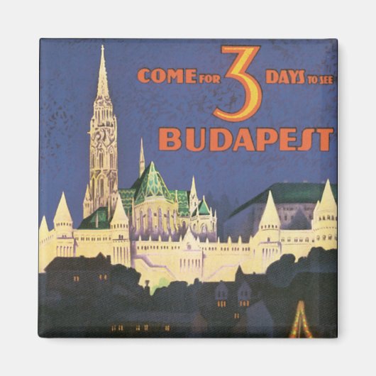 Vintage Budapest Magnet (Vorne)