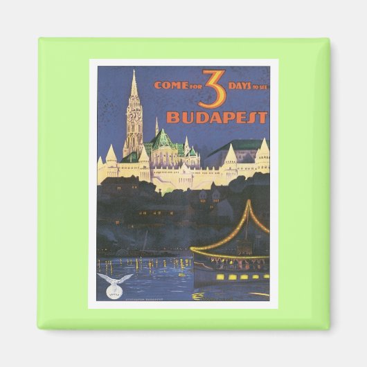 Vintage Budapest Ungarn Magnet (Vorne)
