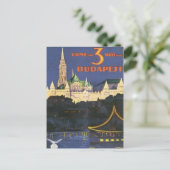 Vintage Budapest Ungarn Postkarte (Stehend Vorderseite)