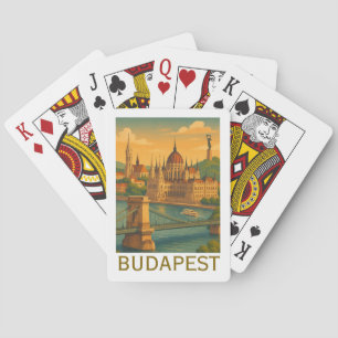 Vintage Budapest Ungarn Reise Kunst Druck Spielkarten