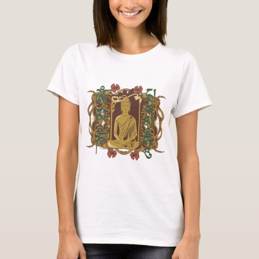 Vintage Buddha-Beschwörungsformel T-Shirt (Vorderseite)