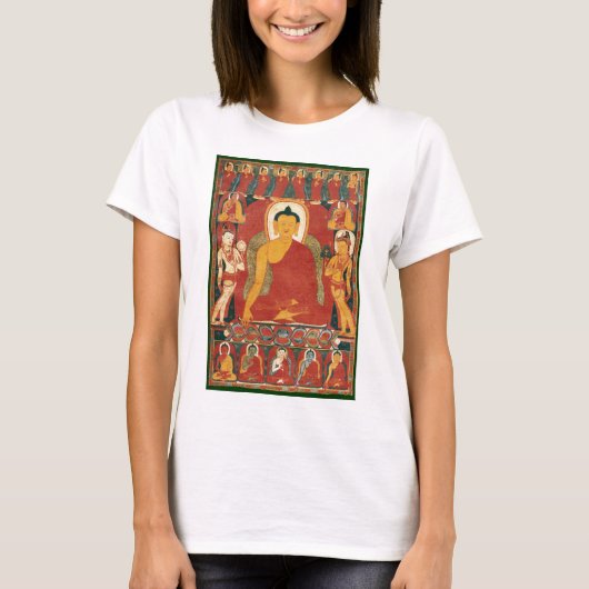 Vintage Buddha-Malerei T-Shirt (Vorderseite)