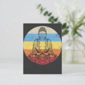 Vintage Buddha Meditation Entspannende Kunst Postkarte (Stehend Vorderseite)