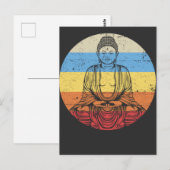Vintage Buddha Meditation Entspannende Kunst Postkarte (Vorne/Hinten)