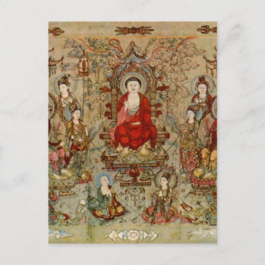 Vintage buddhistische Kunstbilder aus China Postkarte (Vorderseite)