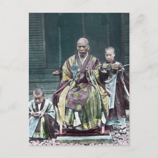 Vintage buddhistische Mönche in Japan 僧 Postkarte (Vorderseite)