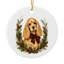 Vintage-Buff-Cocker-Spaniel-Weihnachtsbaumanhänger