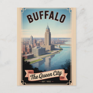 Vintage Buffalo New York Retro-Reiseposter Feiertagspostkarte