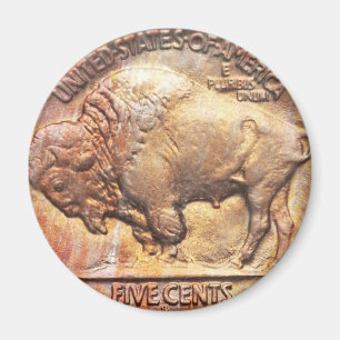 Vintage Buffalo Nickel Münzsammler Geschenk Magnet