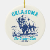 Vintage Buffalo Oklahoma Souvenir Design Keramik Ornament (Hinten)