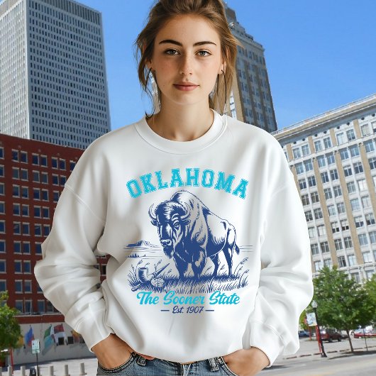 Vintage Buffalo Oklahoma Souvenir Design Sweatshirt