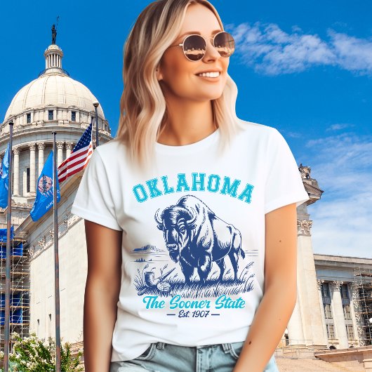 Vintage Buffalo Oklahoma Souvenir  Tri-Blend Shirt