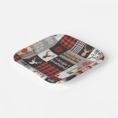 Vintage Buffalo Plaid Deer Christmas Party Pappteller (Gewinkelt)